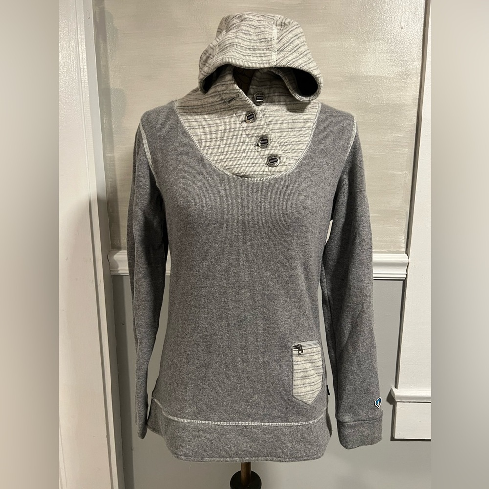 KUHL Chianti Fleece Pullover Long Sleeve Sweatshirt Gray M 6-18